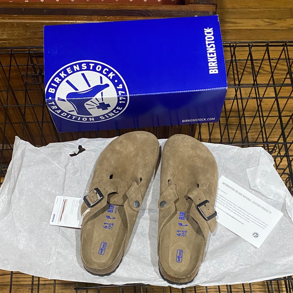 Birkenstock Men's Brown Suede Slip-Ons